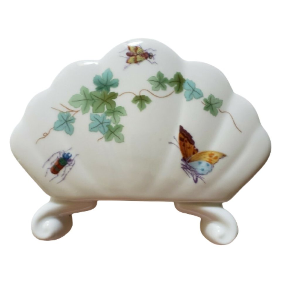 Vintage Original Bohemia Hand Painted Floral Napkin Holder
